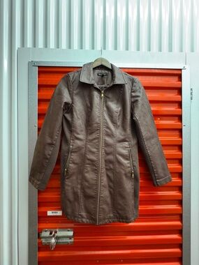 Baccini Burgundy Faux Leather Jacket